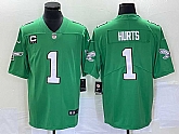 Men's Philadelphia Eagles #1 Jalen Hurts Grey With Patch Atmosphere Fashion Stitched Jersey,baseball caps,new era cap wholesale,wholesale hats